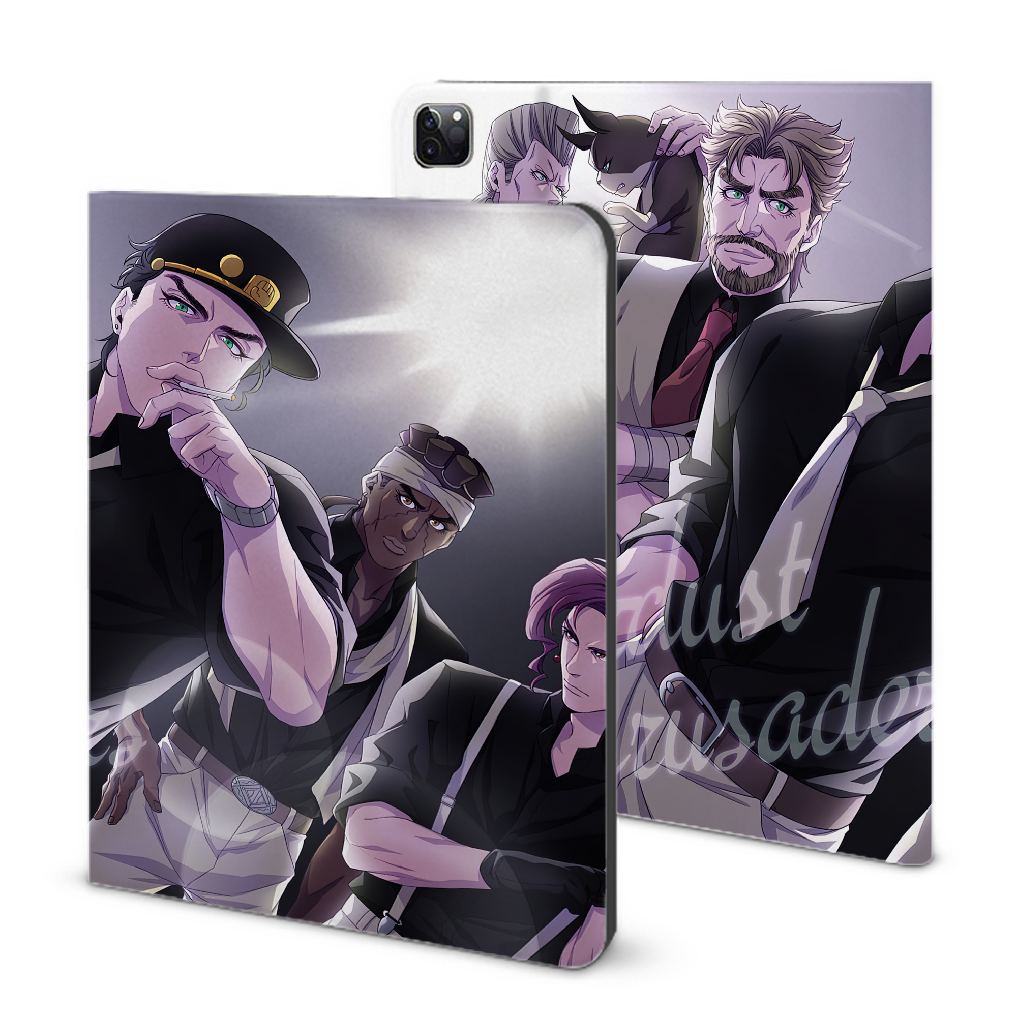 （画像用） ジョジョの奇妙な冒険 JoJo's Bizarre Adventure IPad ケース ブック型 PUレザー TPU 耐衝撃 軽量 薄型 ペン収納なし 全面保護 IPad 各モデル対応